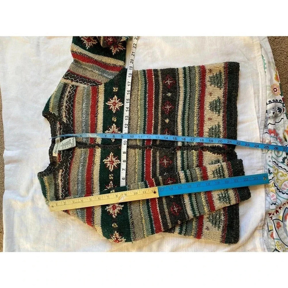 Wool/Silk blend Floral knit Women Sweater size S by David Brooks - Picture 3 of 4